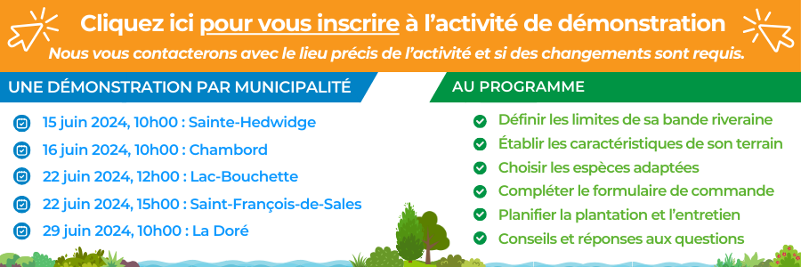 Programmation programme de revégétalisation des bandes riveraines