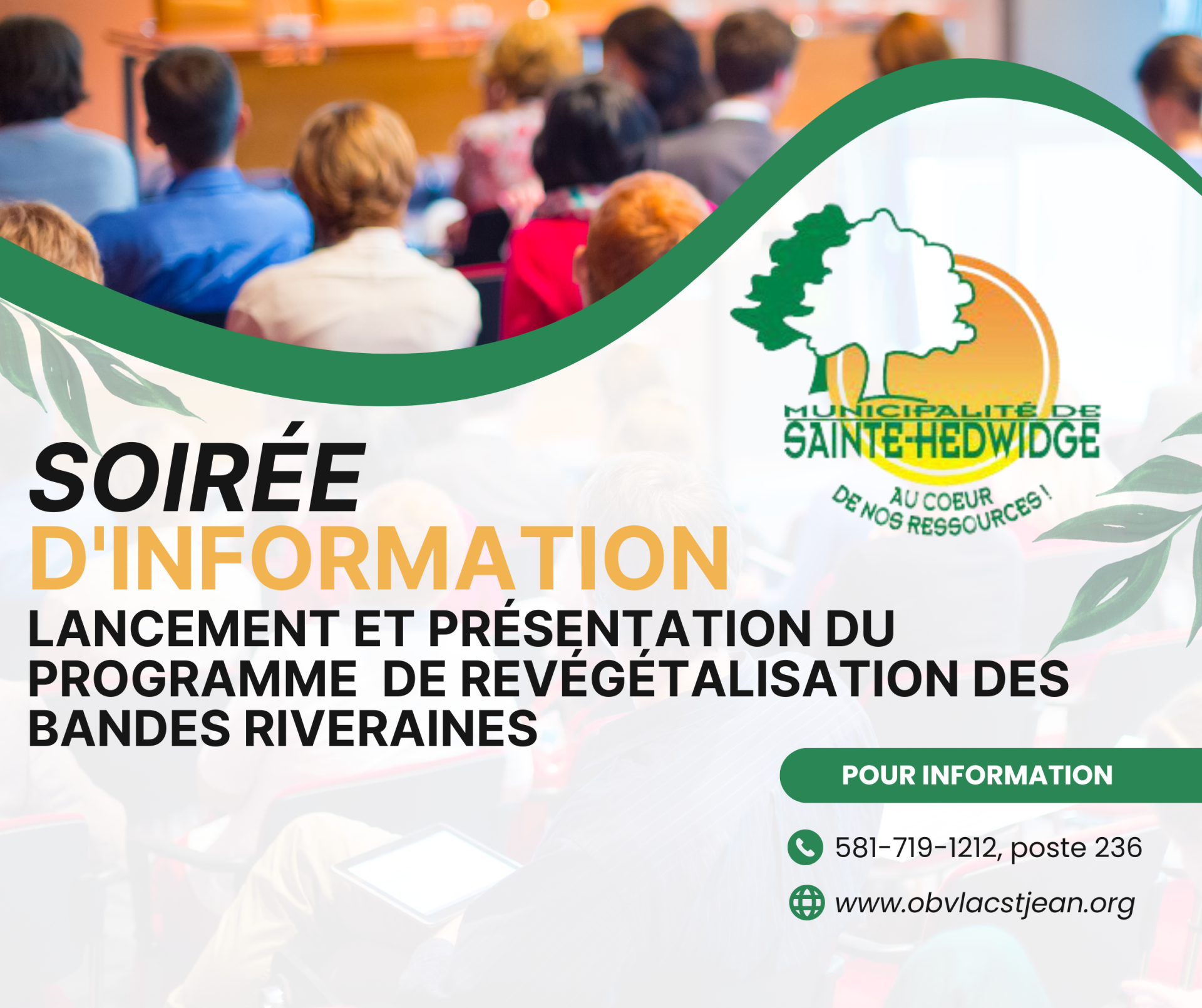 Banedes riveraines - Soirée d'information - Sainte-Hedwidge