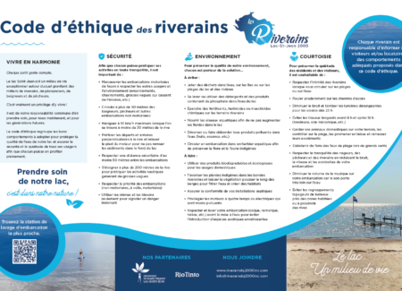 Code d'éthique des riverains du lac Saint-Jean